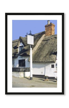 country pub with blank sign