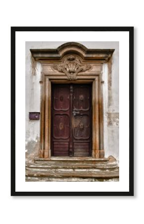 old wooden pub door