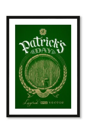 St. Patricks Day. Chalk drawing