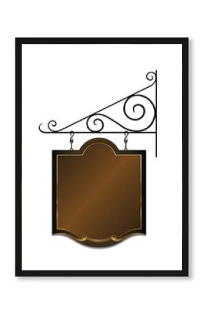 Vintage Wrought Iron Bracket and Sign Design