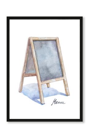 large portable menu black empty board