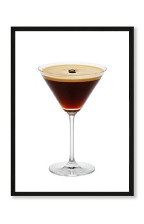Espresso cocktail in a martini glass with coffee bean garnish