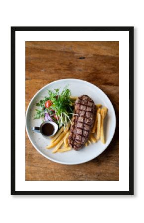 Pub style food steak and chips