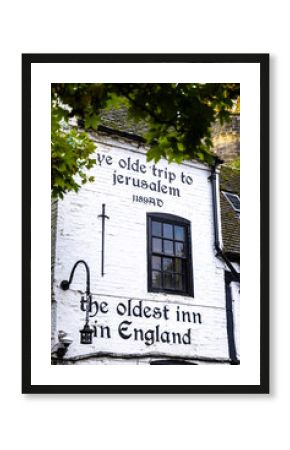 The oldest pub of England located in Nottingham, a city in central England’s Midlands region