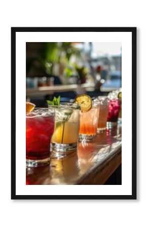 Summer Sips: Vibrant Cocktails on a Sunny Terrace