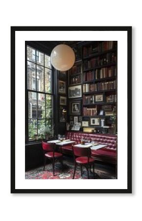 Cozy London restaurant alcove dining