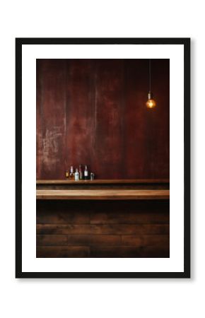 Bar themed empty table background, created with AI Generative Technology