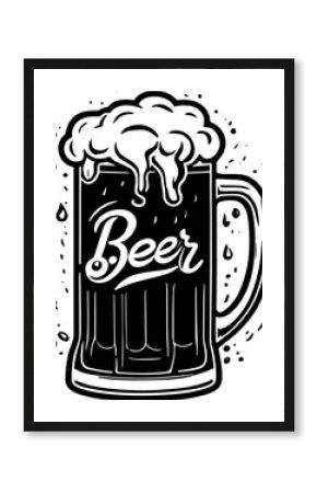 Hand drawn beer mug doodle art
