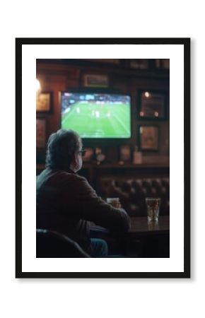 Soccer Fan Watching Game in Pub