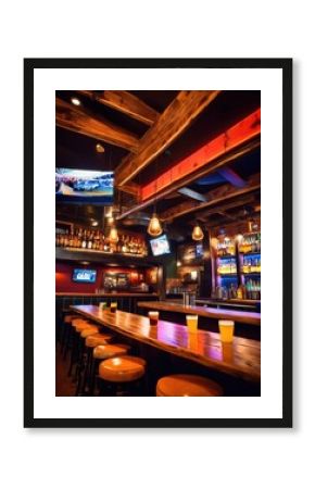 energetic sports pub atmosphere featuring vibrant drinks delicious snacks lively setting social enjoyment, entertainment, food, beverage, celebration