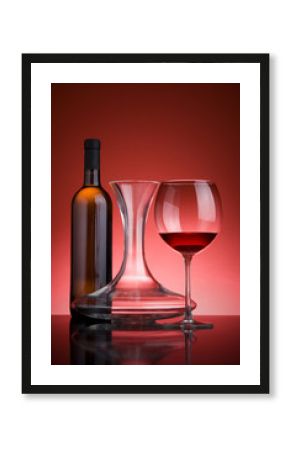vino decanter bottiglia bicchiere