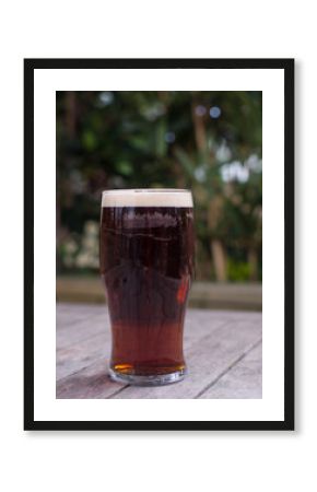 pint of bitter on pub  garden table