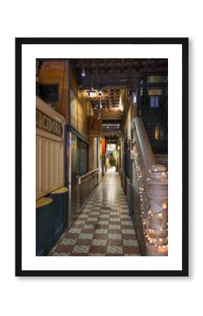 The Bar Pasajes in an extraordinary passage with beer bars and pubs in the La Ribera district of Barcelona. The corridor leads to the Eixample district