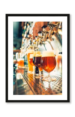 Beer taps in a pub