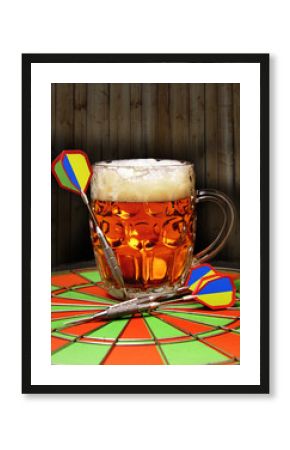 Game of darts in English pub