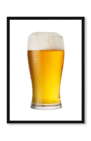 glass of beer isolated on white background