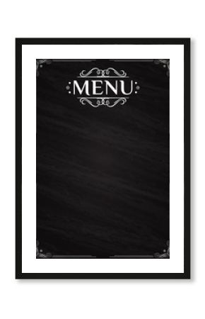 Vintage Menu written with chalk on a blackboard