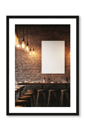 Brick Wall Bar Interior.