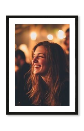 Smiling woman at pub