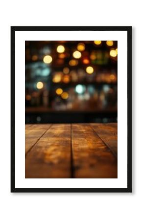 Rustic bar table top in dark ambiance