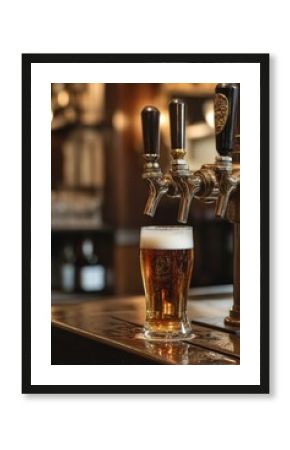 Beer Pump at Pub. Blank Beer Tap Handle for Draft Bitter Ale