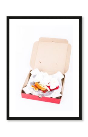 Dirty pizza box