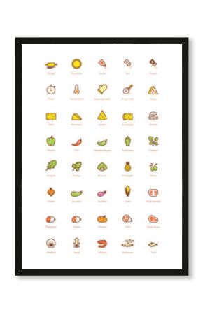 Pizza icon set