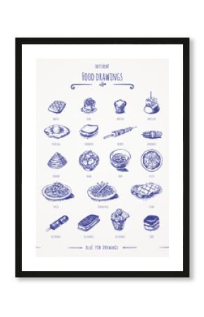 Different food drawings