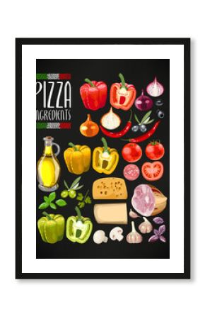 Set of pizza ingredients