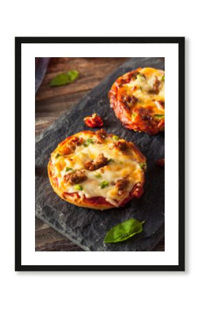Sausage and Pepper Pizza Bagels