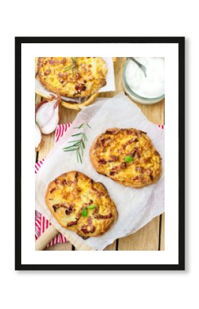 German pizza style tart flambee Swabian Dinnete