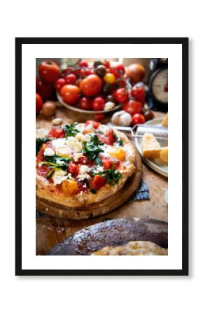 Homemade pizza food photography recipe idea