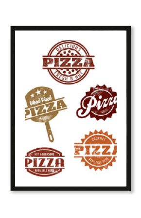 Vintage Style Pizza Stamps