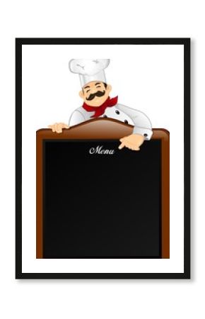 Chef with chalkboard