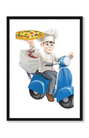 Pizza chef moped delivery