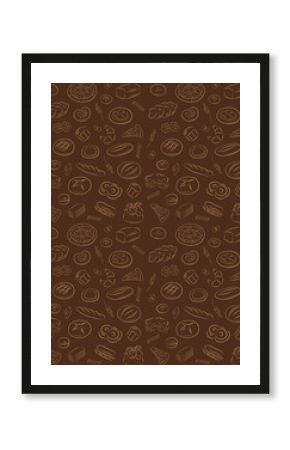 vector pattern of seamless background with bakery products