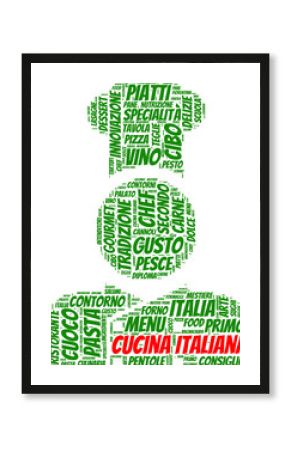 tag cloud con pittogramma di chef italiano