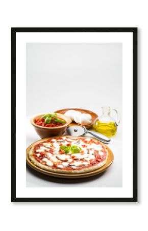 pizza on the white background