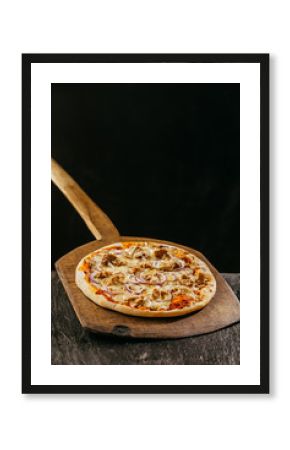 Flame grilled traditional Italian pizza