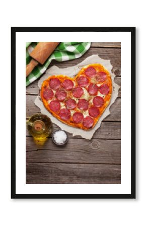 Heart shaped pizza