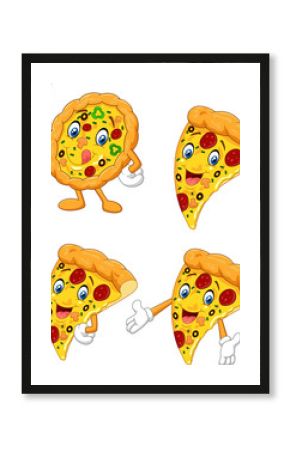 Cartoon funny pizza collection set