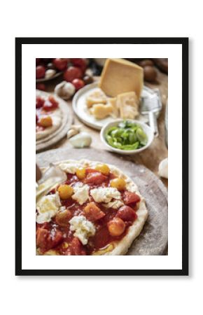 Homemade pizza food photgraphy recipe idea