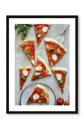 Homemade vegan Margherita pizza food photography