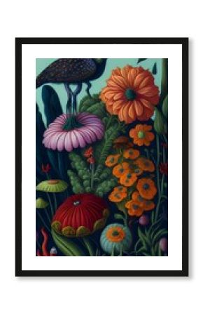 wallpaper, flores botánicas, arte fino, lujo, glamur, premium, profesional, diseño de interiores, interiorismo, diseño, diseño gráfico, buqué, flor, flor gigante, arte botánico, ilustración, aves