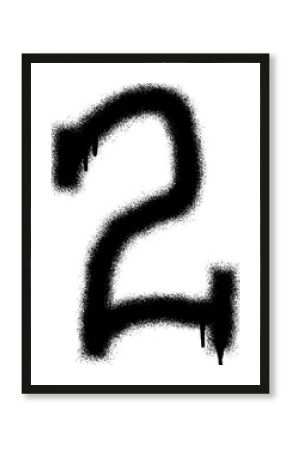Graffiti number 2  with black spray paint. 