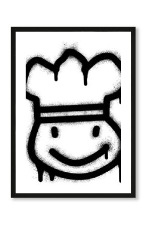 Chef icon graffiti with black spray paint.
