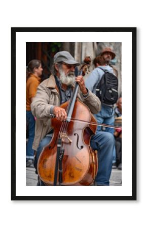 Performance of street musicians