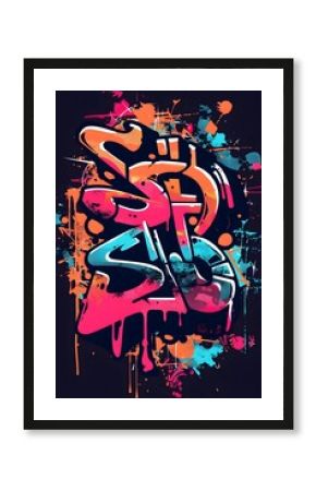 Vibrant Graffiti Inspired Streetwear T shirt with Stylized Lettering and Spray Paint Effects