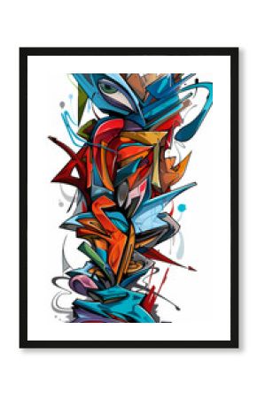 Abstract Graffiti Art with Vivid Colors and Dynamic Shapes Contemporary Urban Artwork in Bold Colors and Fluid Lines Expressionist Street Art with Red, Yellow, and Blue Splatters