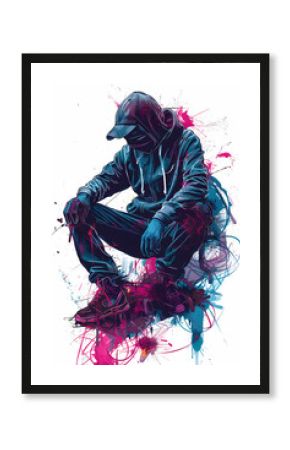 Abstract Graffiti Art with Vivid Colors and Dynamic Shapes Contemporary Urban Artwork in Bold Colors and Fluid Lines Expressionist Street Art with Red, Yellow, and Blue Splatters